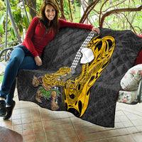 Custom Hawaii Lanai Island Quilt Hawaiian Warrior and Kakau Symbols Abstract Tattoo LT03 - Polynesian Pride