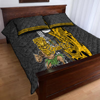 Custom Hawaii Lanai Island Quilt Bed Set Hawaiian Warrior and Kakau Symbols Abstract Tattoo LT03 - Polynesian Pride
