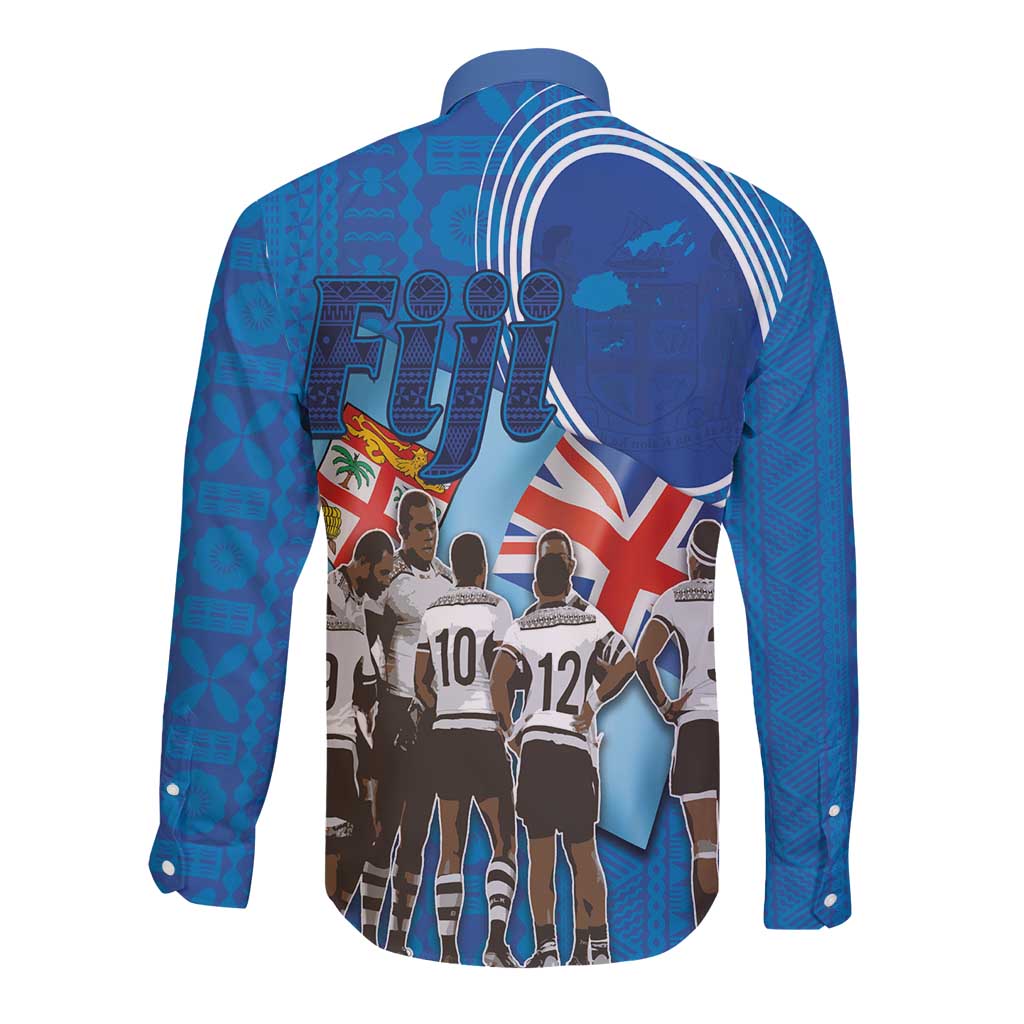 Fiji Rugby Sevens Long Sleeve Button Shirt Commemorate Gold Medal - Rio de Janeiro 2016 LT03 - Polynesian Pride