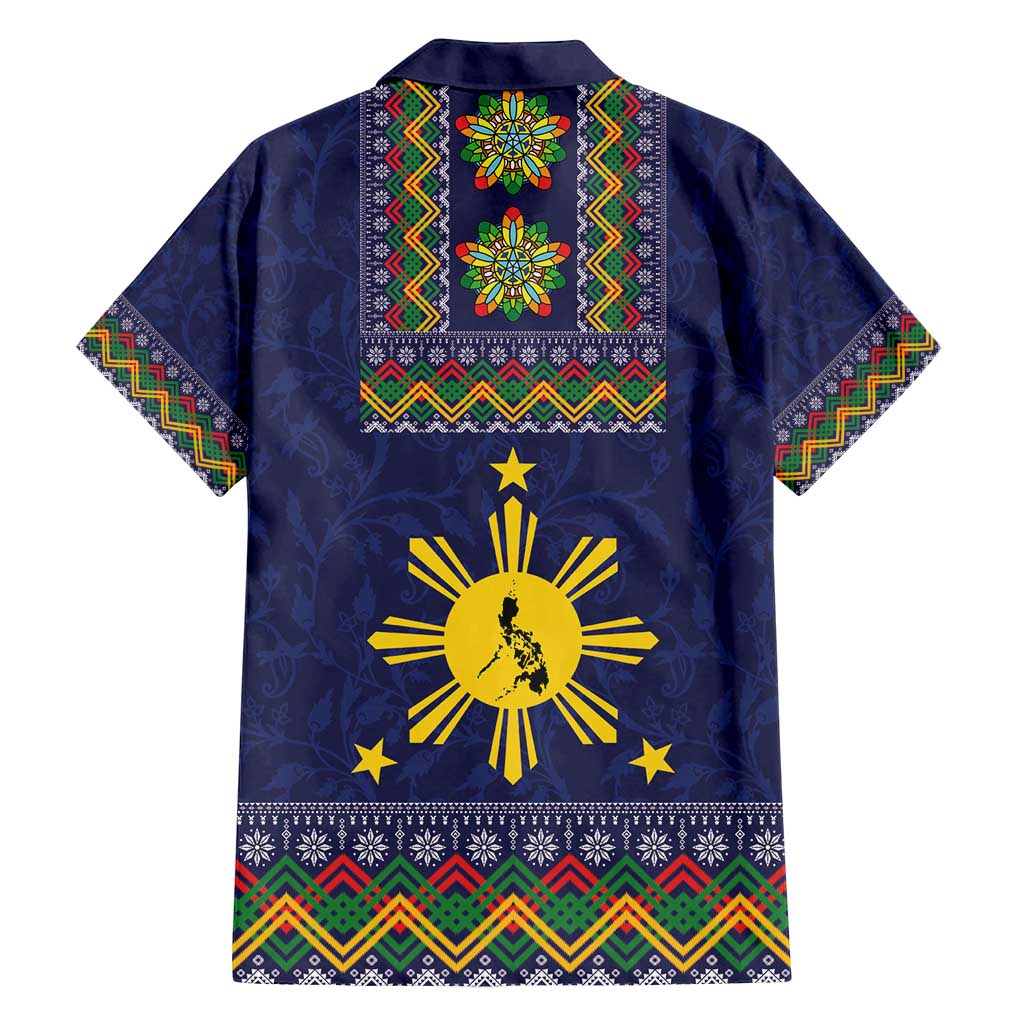 Philippines Merry Christmas Family Matching Tank Maxi Dress and Hawaiian Shirt Maligayang Pasko with Parol and Xmas Pattern Barong Style LT03 - Polynesian Pride