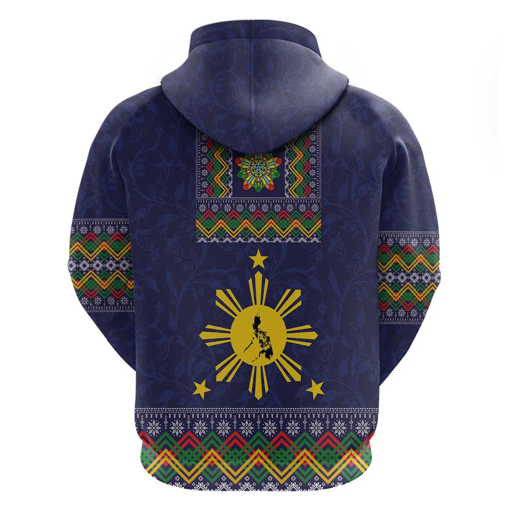 Philippines Merry Christmas Zip Hoodie Maligayang Pasko with Parol and Xmas Pattern Barong Style LT03 - Polynesian Pride
