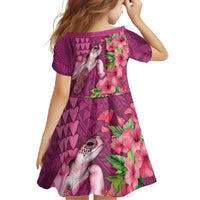 Hawaiian Turtle Love Couple Family Matching Summer Maxi Dress and Hawaiian Shirt - Sweet Hibiscus and Kakau Pattern Rose Color LT03 - Polynesian Pride