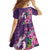 Hawaiian Turtle Love Couple Family Matching Off The Shoulder Long Sleeve Dress and Hawaiian Shirt - Sweet Hibiscus and Kakau Pattern Deep Purple Color
