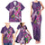 Hawaiian Turtle Love Couple Family Matching Tank Maxi Dress and Hawaiian Shirt - Sweet Hibiscus and Kakau Pattern Deep Purple Color