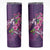 Hawaiian Turtle Love Couple Skinny Tumbler Sweet Hibiscus and Kakau Pattern Deep Purple Color