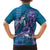 Hawaiian Turtle Love Couple Family Matching Short Sleeve Bodycon Dress and Hawaiian Shirt - Sweet Hibiscus and Kakau Pattern Sapphire Color