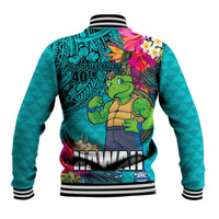 Hawaii Great Aloha Run 40th Anniversary Baseball Jacket With Turtle Mascot Marathon Hibiscus and Kakau LT03 - Polynesian Pride