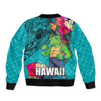 Hawaii Great Aloha Run 40th Anniversary Bomber Jacket With Turtle Mascot Marathon Hibiscus and Kakau LT03 - Polynesian Pride