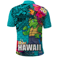 Hawaii Great Aloha Run 40th Anniversary Polo Shirt With Turtle Mascot Marathon Hibiscus and Kakau LT03 - Polynesian Pride