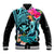Hawaii Baseball Jacket Whale Mix Hibiscus and Kanaka Maoli LT03 Unisex Black - Polynesian Pride