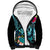 Hawaii Sherpa Hoodie Whale Mix Hibiscus and Kanaka Maoli LT03 Unisex Black - Polynesian Pride