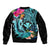 Hawaii Sleeve Zip Bomber Jacket Whale Mix Hibiscus and Kanaka Maoli LT03 - Polynesian Pride