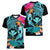 Hawaii Women V Neck T Shirt Whale Mix Hibiscus and Kanaka Maoli LT03 - Polynesian Pride