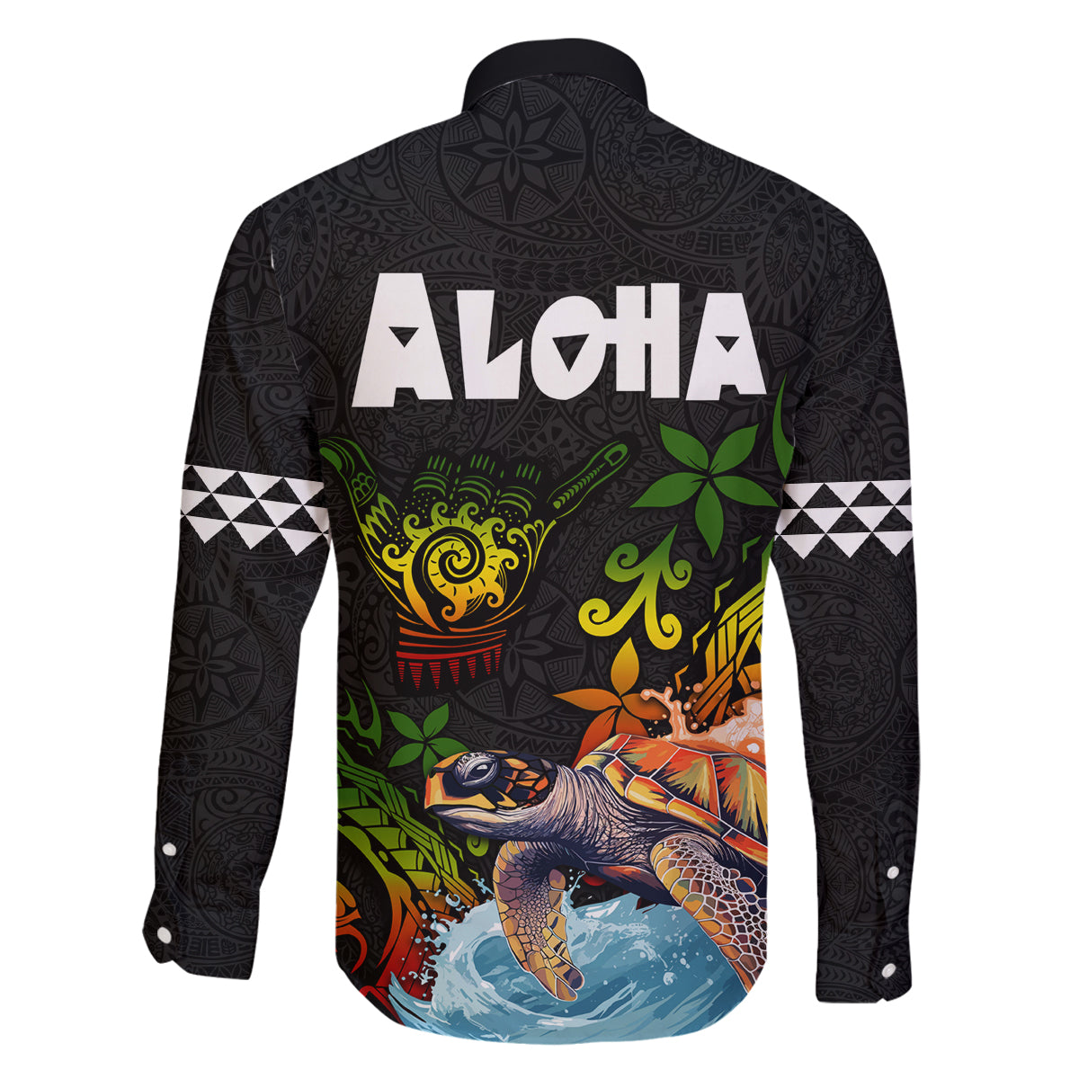 Hawaii Lei Day Family Matching Long Sleeve Bodycon Dress and Hawaiian Shirt Hibiscus Wreath and Polynesian Pattern