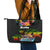Hawaii Lei Day Leather Tote Bag Hibiscus Wreath and Polynesian Pattern