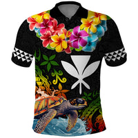 Hawaii Lei Day Polo Shirt Hibiscus Wreath and Polynesian Pattern