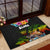 Hawaii Lei Day Rubber Doormat Hibiscus Wreath and Polynesian Pattern