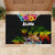 Hawaii Lei Day Rubber Doormat Hibiscus Wreath and Polynesian Pattern