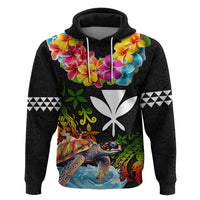 Hawaii Lei Day Zip Hoodie Hibiscus Wreath and Polynesian Pattern