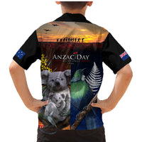 Australia and New Zealand ANZAC Day Family Matching Mermaid Dress and Hawaiian Shirt Tui Bird and Koala mix Maori and Aboriginal Pattern