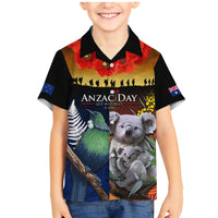 Australia and New Zealand ANZAC Day Family Matching Mermaid Dress and Hawaiian Shirt Tui Bird and Koala mix Maori and Aboriginal Pattern