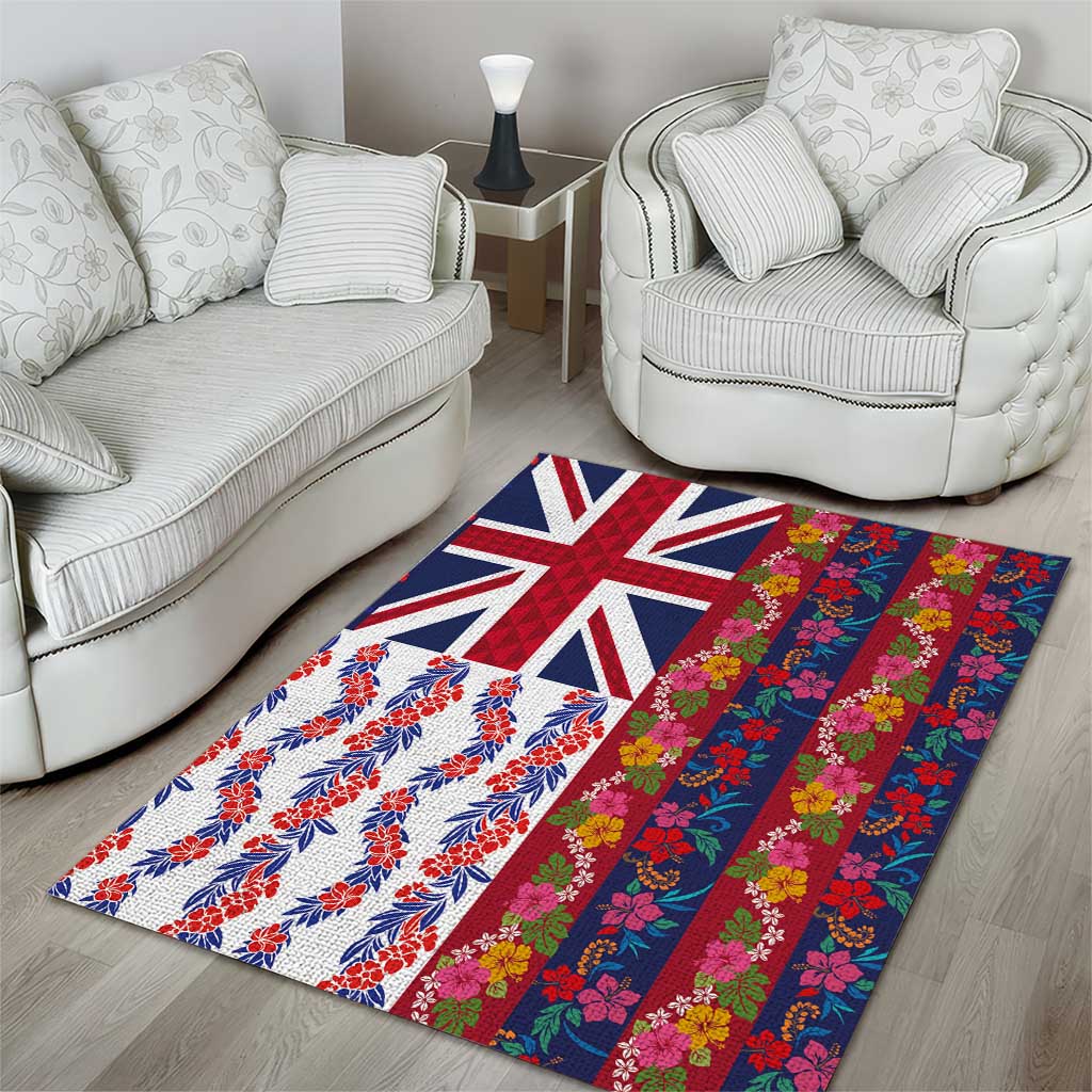 Hawaiian Lei Area Rug National Flag Striped Style