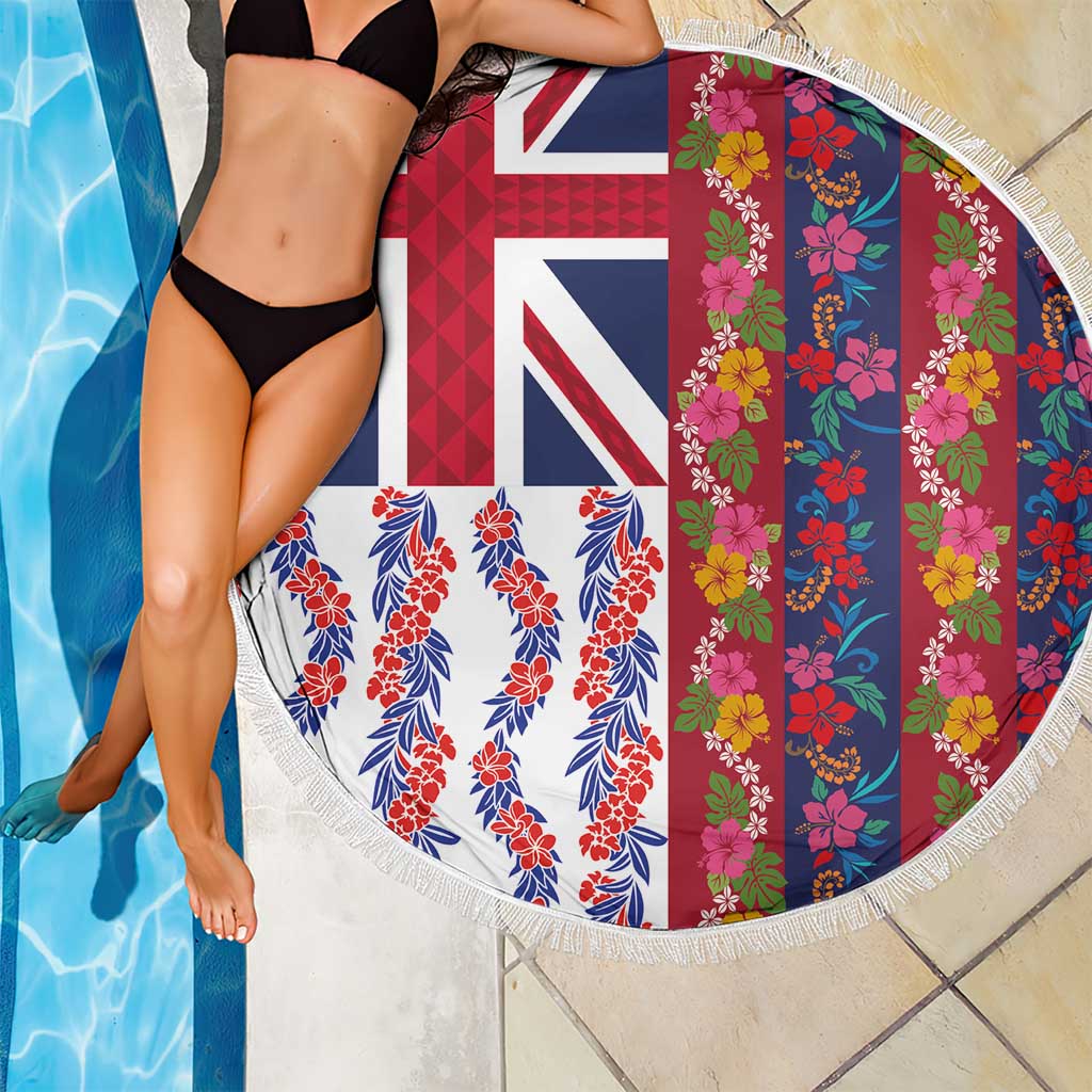 Hawaiian Lei Beach Blanket National Flag Striped Style