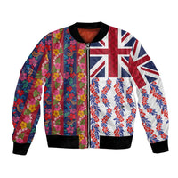 Hawaiian Lei Bomber Jacket National Flag Striped Style LT03 Unisex Red - Polynesian Pride