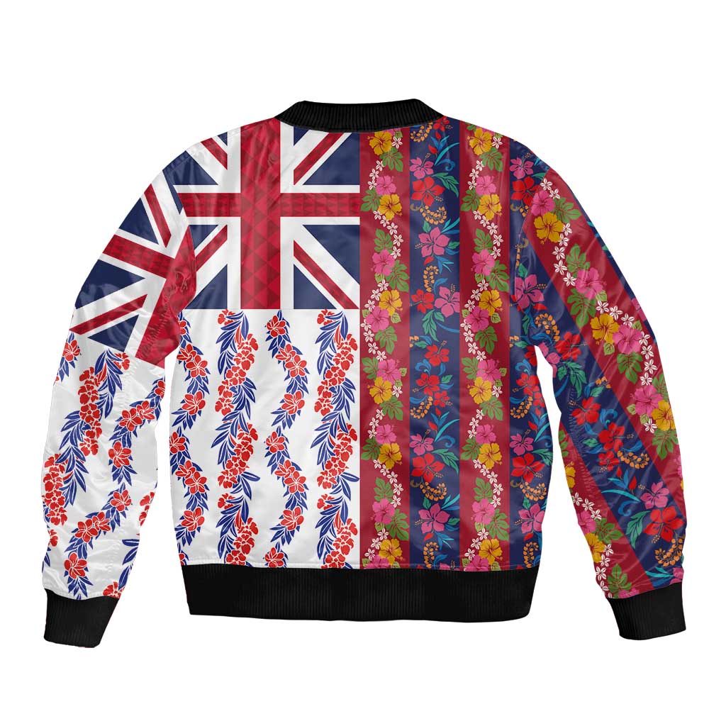 Hawaiian Lei Bomber Jacket National Flag Striped Style LT03 - Polynesian Pride