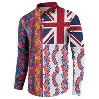 Hawaiian Lei Button Sweatshirt National Flag Striped Style LT03 - Polynesian Pride