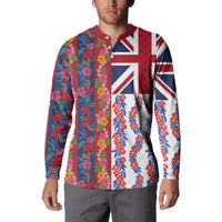 Hawaiian Lei Button Sweatshirt National Flag Striped Style LT03 - Polynesian Pride