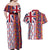Hawaiian Lei Couples Matching Off Shoulder Maxi Dress and Hawaiian Shirt National Flag Striped Style