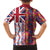 Hawaiian Lei Family Matching Long Sleeve Bodycon Dress and Hawaiian Shirt National Flag Striped Style