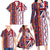 Hawaiian Lei Family Matching Long Sleeve Bodycon Dress and Hawaiian Shirt National Flag Striped Style