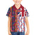 Hawaiian Lei Family Matching Long Sleeve Bodycon Dress and Hawaiian Shirt National Flag Striped Style