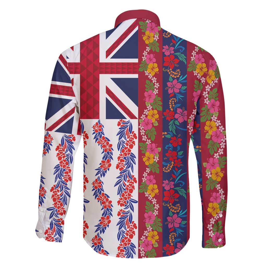 Hawaiian Lei Family Matching Off Shoulder Short Dress and Hawaiian Shirt National Flag Striped Style LT03 - Polynesian Pride