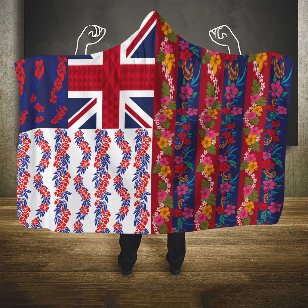 Hawaiian Lei Hooded Blanket National Flag Striped Style