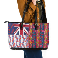 Hawaiian Lei Leather Tote Bag National Flag Striped Style LT03 - Polynesian Pride