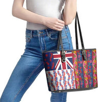 Hawaiian Lei Leather Tote Bag National Flag Striped Style LT03 - Polynesian Pride