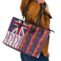 Hawaiian Lei Leather Tote Bag National Flag Striped Style LT03 - Polynesian Pride