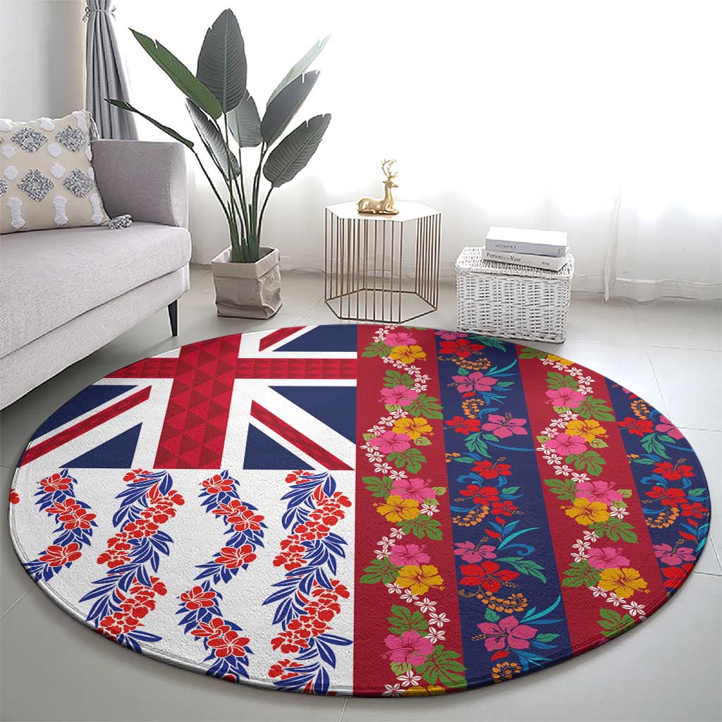 Hawaiian Lei Round Carpet National Flag Striped Style LT03 - Polynesian Pride