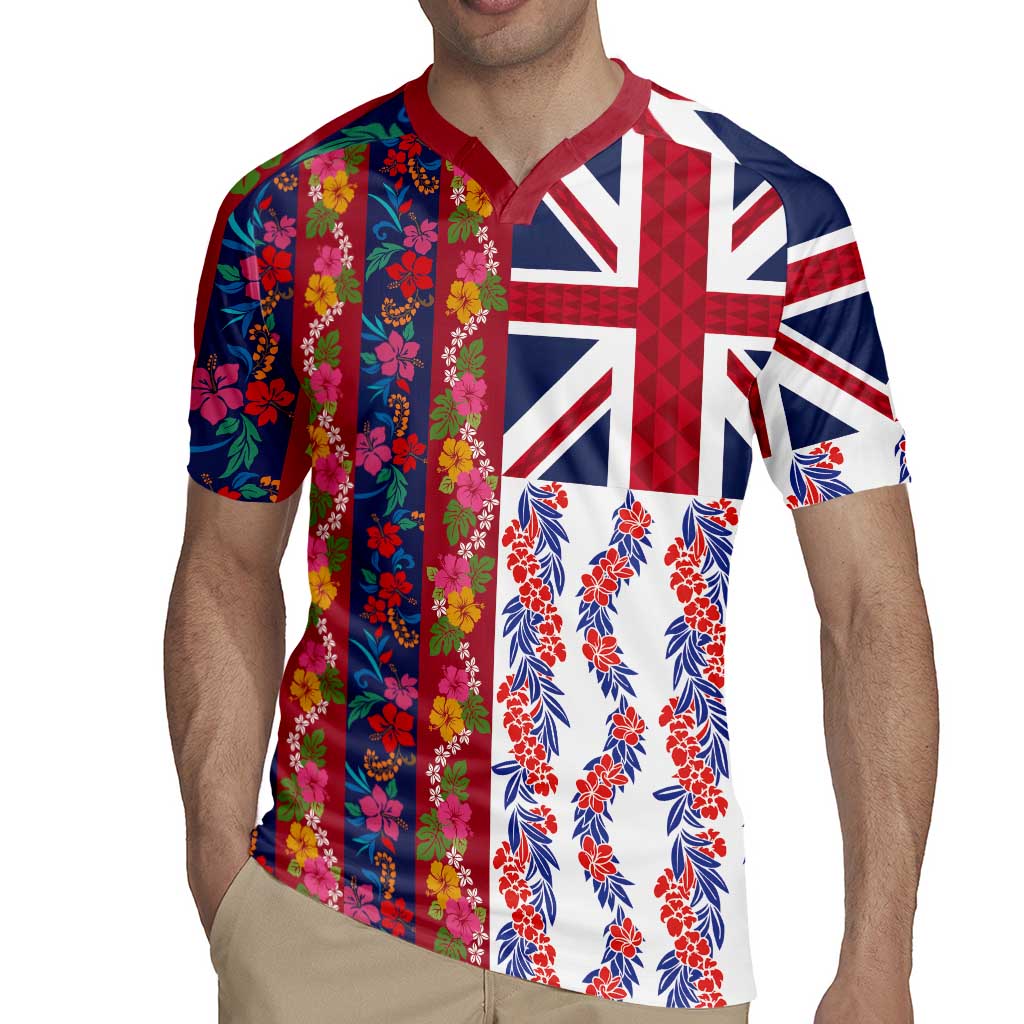 Hawaiian Lei Rugby Jersey National Flag Striped Style