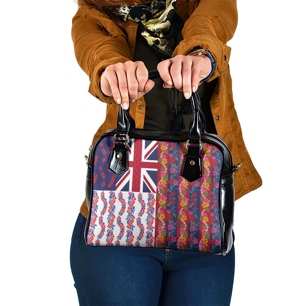 Hawaiian Lei Shoulder Handbag National Flag Striped Style LT03 One Size Red - Polynesian Pride