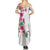 Hawaiian Hibiscus and Art Polynesian Tattoo Family Matching Summer Maxi Dress and Hawaiian Shirt White Color