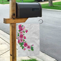 Hawaiian Hibiscus and Art Polynesian Tattoo Garden Flag White Color