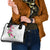 Hawaiian Hibiscus and Art Polynesian Tattoo Shoulder Handbag White Color