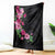 Hawaiian Hibiscus and Art Polynesian Tattoo Blanket Black Color