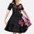 Hawaiian Hibiscus and Art Polynesian Tattoo Family Matching Puletasi and Hawaiian Shirt Black Color