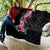 Hawaiian Hibiscus and Art Polynesian Tattoo Quilt Black Color