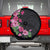 Hawaiian Hibiscus and Art Polynesian Tattoo Spare Tire Cover Black Color